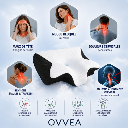 Oreiller Ovvea — Dormez mieux sans douleur